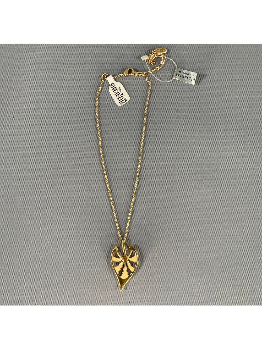 PILGRIM Gold Cream Leaves Necklace